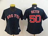 Women Red Sox 50 Mookie Betts Navy Cool Base Jersey